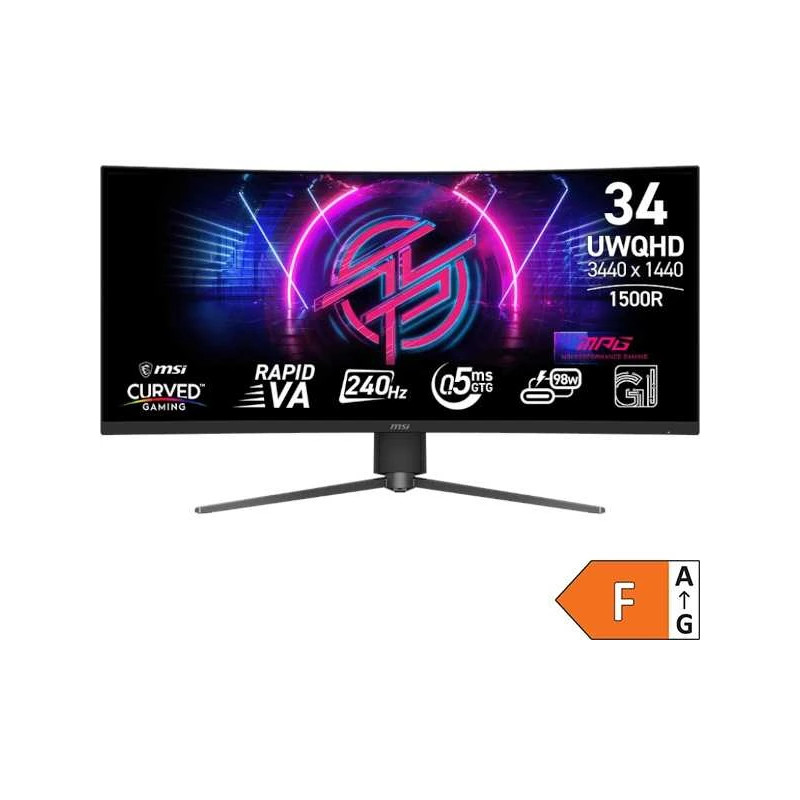 Monitorius MSI MPG 346CQRF X24 - 34" | VA | UWQHD | 1 ms | 240 Hz | 1500R lenktas